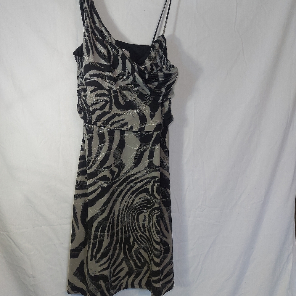 Vintage Jesse Ryan by Lori Michaels Shimmering Zebra Print Dress, Large